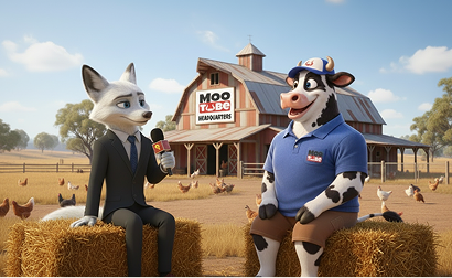 MooChewb Stocks Drop 40% After Cow Influencers Stage Sit-In Over Organic Hay and Lighting Demands — CEO Calls Strike “Udderly Disappointing”